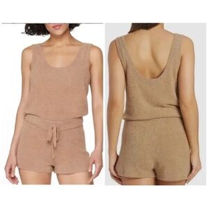 Spiritual Gangster Serenity Romper Womens Small Tan Beige Cozy Knit